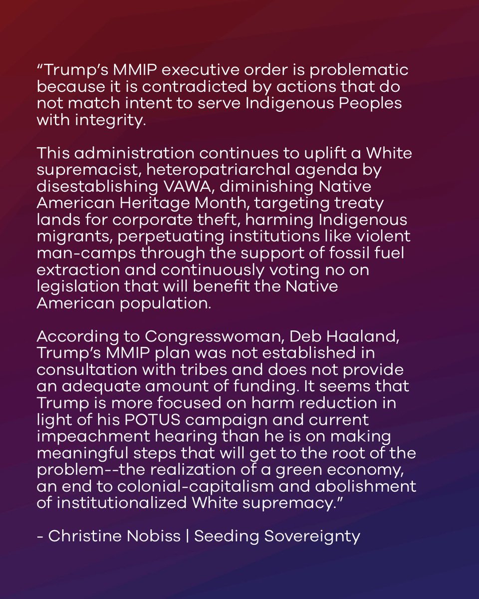 SeedSovereignty's tweet photo. A couple of our thoughts on the most recent #NativeAmericanHeritageMonth update from the #currentadministration about #OperationLadyJustice.
#SeedingSovereignty https://t.co/XxDbMnbjlb