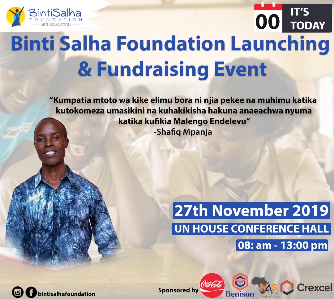 JohnieZeBest's tweet photo. Finale Today Is Day....

Binti Salha Foundation Launching..! 

Me and You Let's Meet There.

#HerEducation 
#BintiSalhaLaunching https://t.co/KP1Ruih6rh