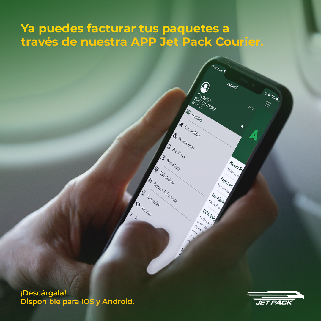 JetPackRD's tweet image. Factura tus paquetes desde nuestra APP Jet Pack Courier y solicita Delivery GRATIS. 🚚Disponible para IOS y Android. 📱 #JetPackCourier #BlackFriday