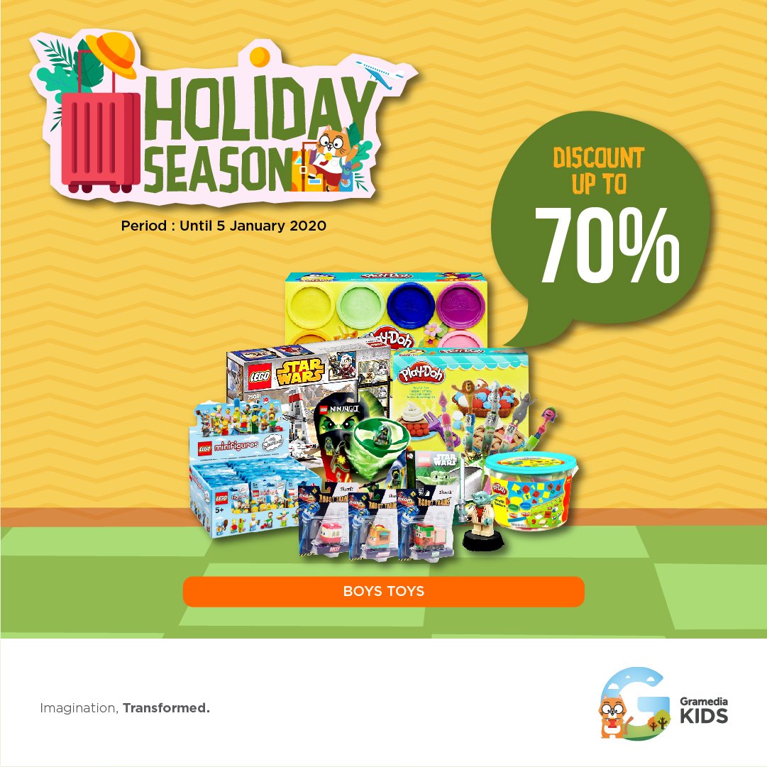 Holiday Season!

Sahabat Doru, ada promo seru di Holiday Season Gramedia dengan diskon hingga 70% buat kamu😁

Banyak mainan dan tas yang lucu😊

Yuk dapatkan harga spesial ini hanya di Gramedia Kids!😄 #gramediakids 
#AkuSukaBelajar
#promo