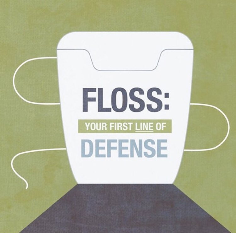 ArguelloDr's tweet photo. FLOSS your first line of DEFENSE⚔️🛡🦠
.
.
#defense #floss #teeth #tooth #healt #hygienetips #follow #dentist #dentistry #life #oral #love #clean https://t.co/hFTyrGZMIn