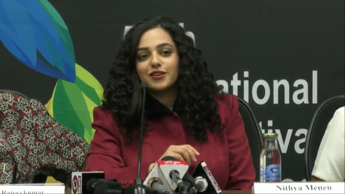 Nithyaaddict's tweet photo. #IFFI2019 
@MenenNithya 
#NithyaMenen 
#Nithyaism 
She is our pride!!
A complete  actress!! https://t.co/DxlSZ8eaQi