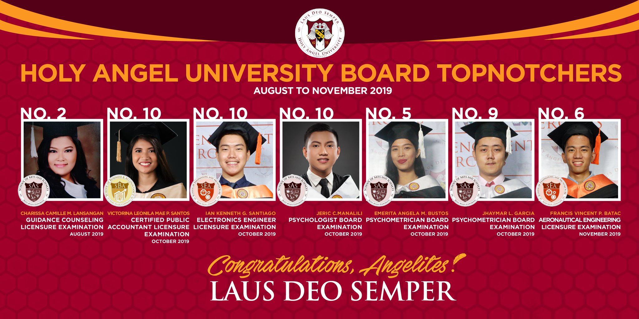 Holy angel university on twitter holy angel university congratulates
