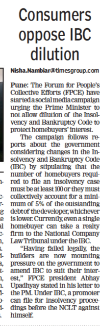 FightForRERAInd's tweet photo. We hope that @narendramodi Ji will be sympathetic towards suffering HBs &amp; will not allow proposed amendment sponsored by Builders to pass through his Cabinet. @NishaTOI @SidharthaTOI @ianuragthakur @timesofindia #NoDilutionInIBC @Infosys_nmurthy 
https://t.co/3BHWNhaIGe https://t.co/tyWSx56lh8