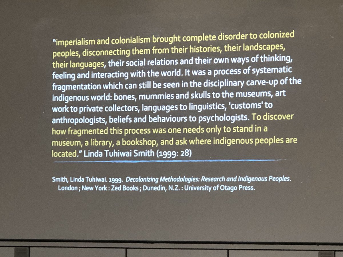 DeSouzaRN's tweet photo. Interesting to consider issues like consent and ethics and complexities raised in repatriating language recordings by Nick Thieberger at the #DecoloniseDH / #DecolonizeDH https://t.co/Z1Ry0l4IRv