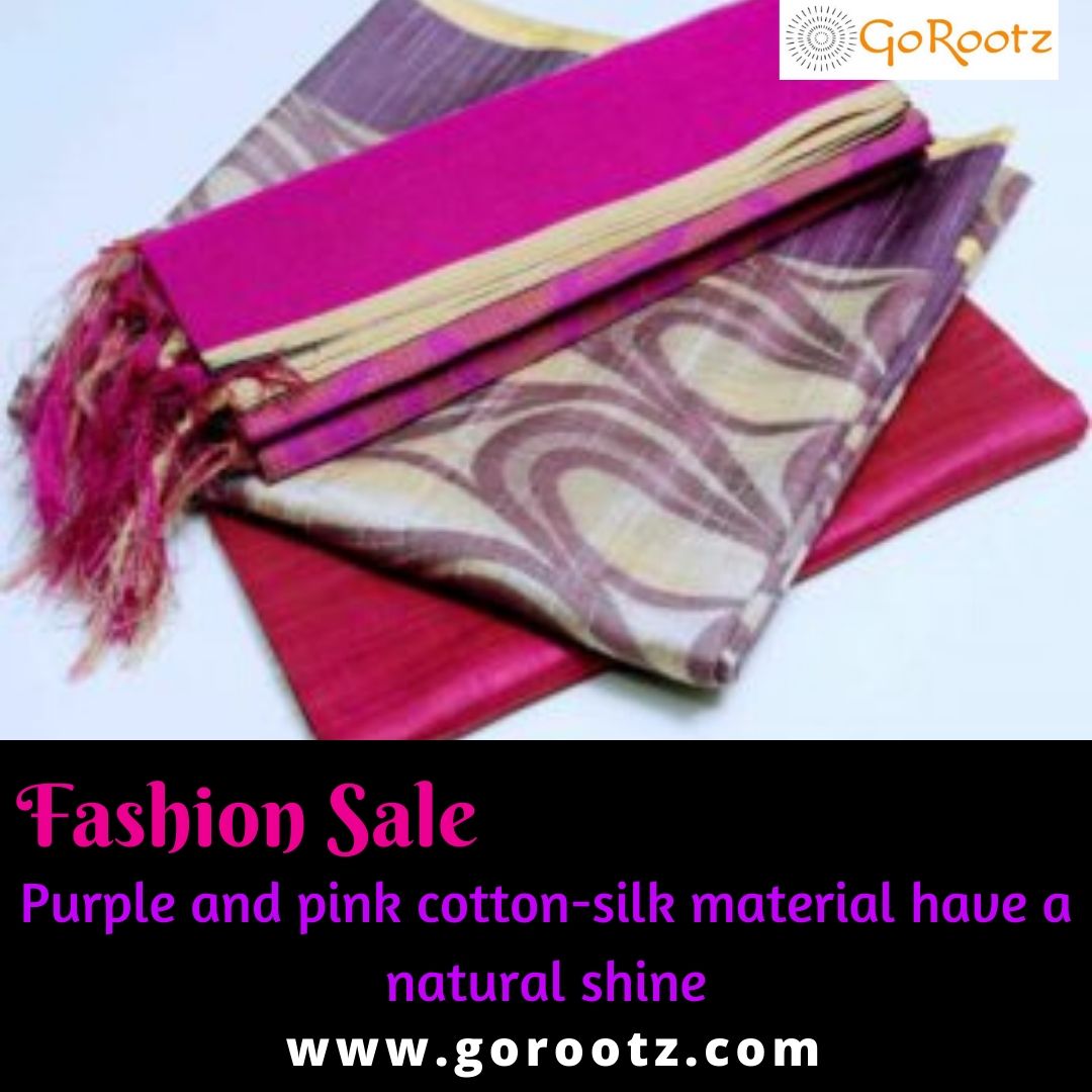 GoRootz's tweet photo. #makeinIndia #onlineshoppingIndia #onlineshopping #fashion #shopping #onlineshop #gorootz #handlooms #fancydressmaterials #womenscollection #festivecollection. Purple and Pink Cotton Silk Material have a natural shine Please visit our site @ https://t.co/mh4DLLJZeK https://t.co/I4P8YtiAyI