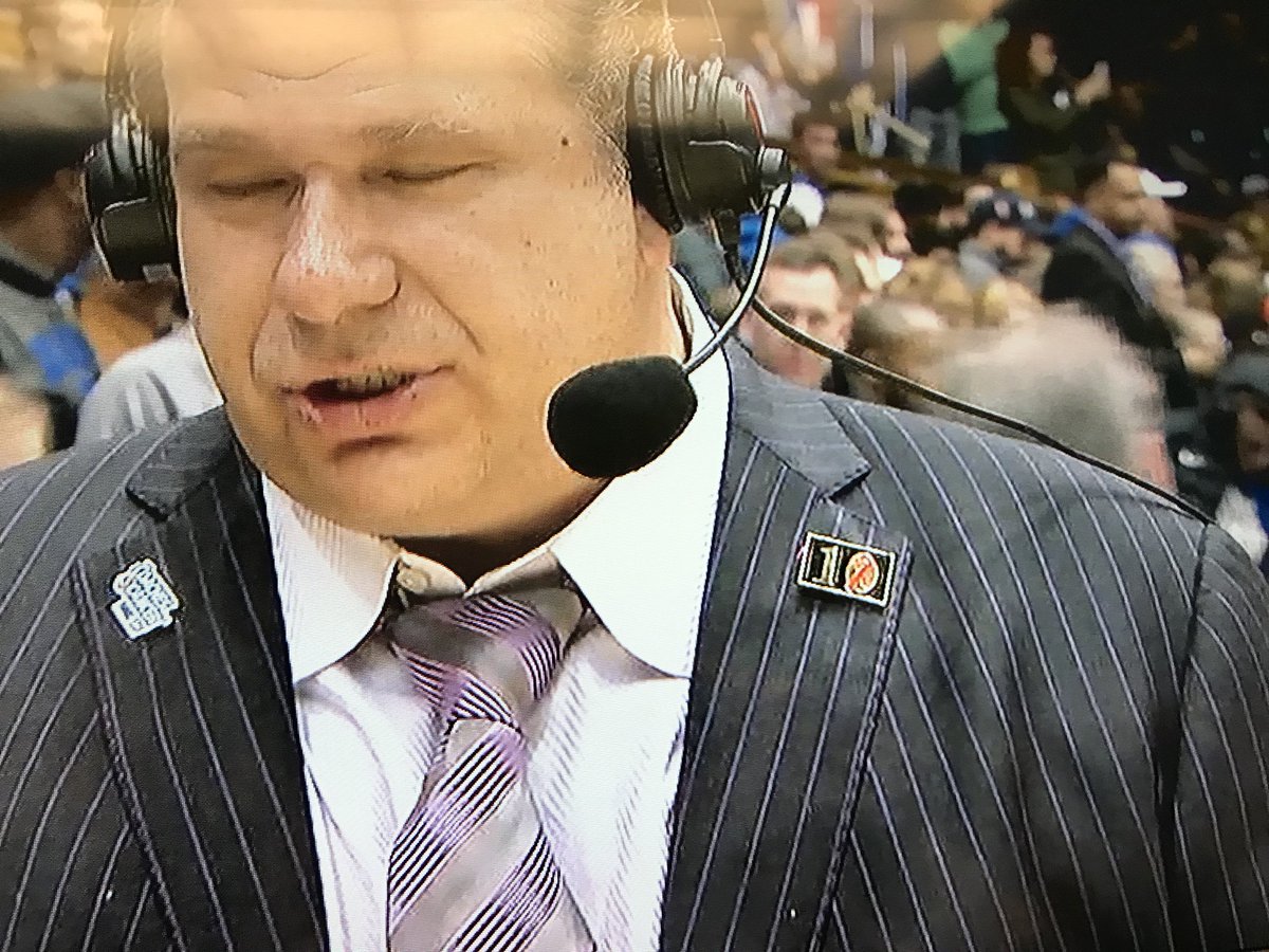 DonHarris4's tweet photo. SFA beat Duke! Coach Kyle Keller is a great guy. In 2001 OSU Coach Eddie Sutton made him switch charter planes on a flight home. His original plane crashed. 10 OSU Cowboys died. The 10 pin on his lapel is a tribute to those who died including his cousin. A burden he still carries https://t.co/f3TJnBERhP
