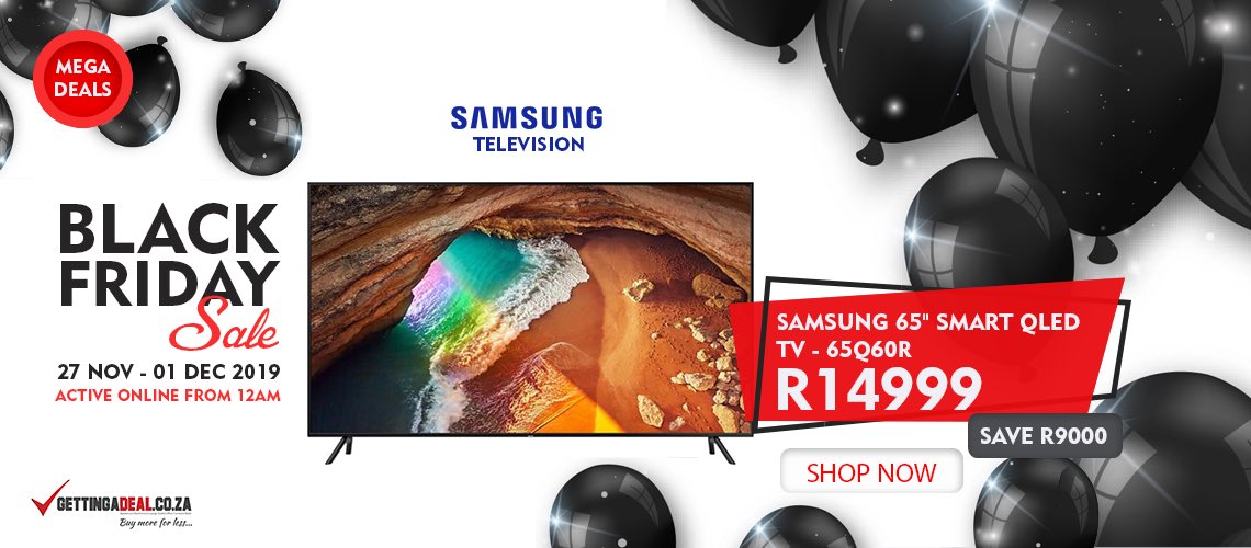 Gettingadeal's tweet image. Black Friday Sale has finally started Samsung 65QLED only R14 999 #BlackFriday #Samsung #shoponline #buynow #beattherush #bestdealsever #iwantone #dontmissout #gettingadeal #qled #buymenow #shopping #specials