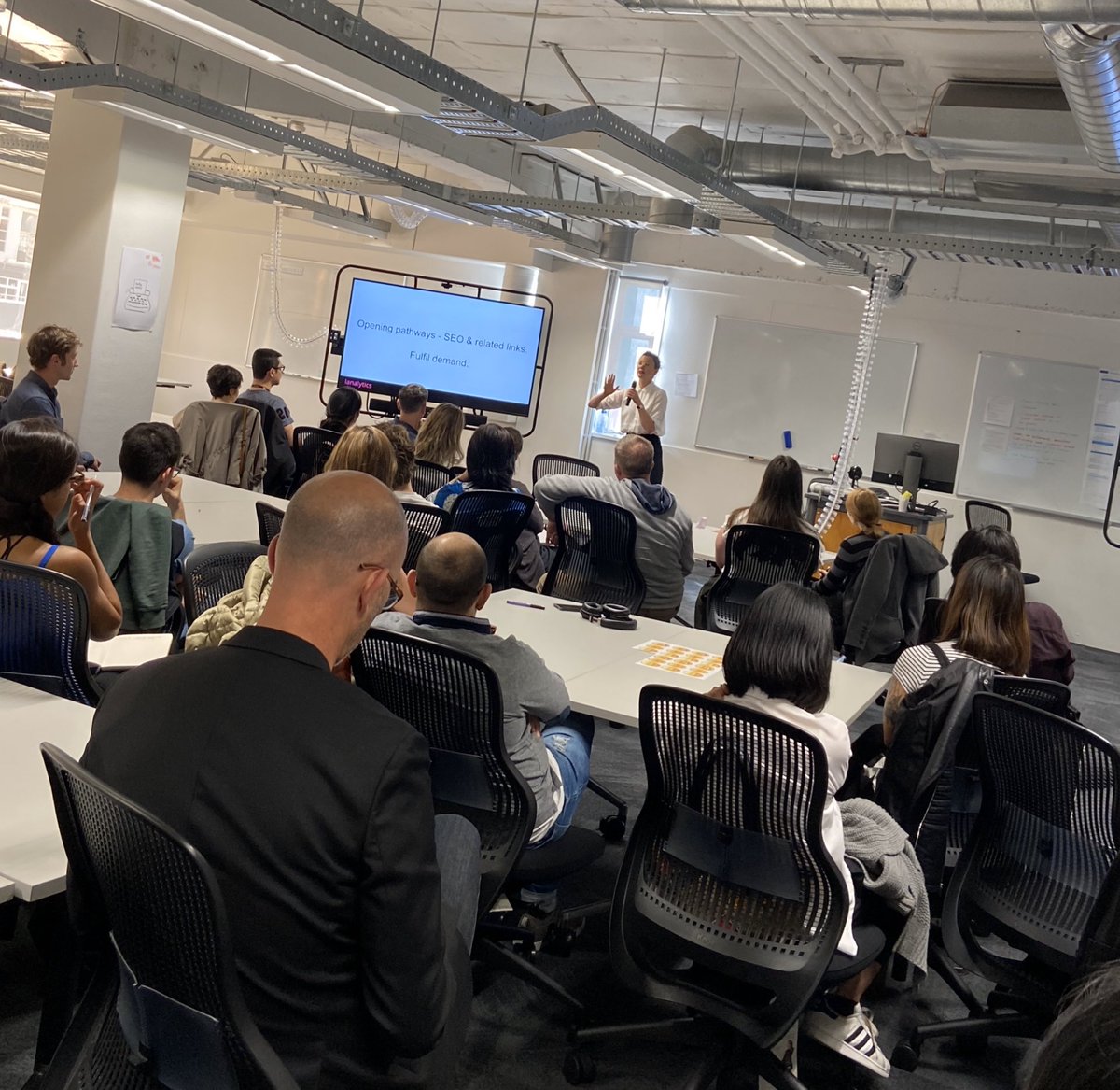 Our meetup is underway with <a href="/lanalytics00/">Lana Gibson</a> at <a href="/WellingtonICT/">Wellington ICT Graduate School</a>  telling us about How data can help you understand the user experience. You can learn more at lanalytics.co.nz