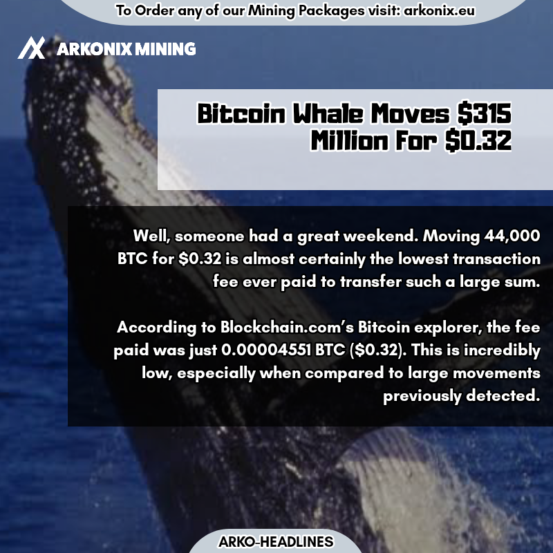 ArkonixMining's tweet photo. Bitcoin Whale Moves $315 Million For $0.32

Read more: https://t.co/KsML3bKTNe

#letsshowyouwheretoinvest #arkonixmining #bitcoin #Cryptocurrency #news #arkoheadlines https://t.co/Exc8BfwT3a