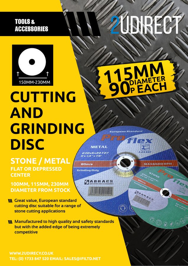 2UDirectcouk's tweet photo. Cutting and grinding discs available at 2UDirect! Suitable for cutting stone and metal. #cutting #grinding #disc #stone #metal https://t.co/7HU5QNZXdO