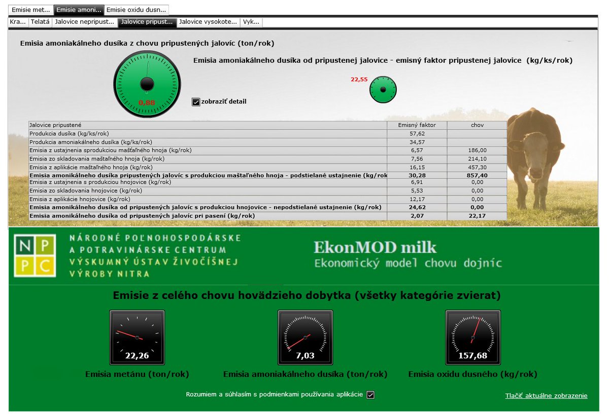 Miro_Zahradnik's tweet photo. Inovovaný modul „Emisie z chovu hovädzieho dobytka“ kvantifikuje dopady alternatívnych chovateľských a manažérskych rozhodnutí na celkovú produkciu emisií, ktorá sekundárne indikuje aj možné rezervy v danom chove. 

verzia pre PC (flash): https://t.co/0mpb6uEHiB
#EkonMOD #dairy https://t.co/Cxw7xEIBvb