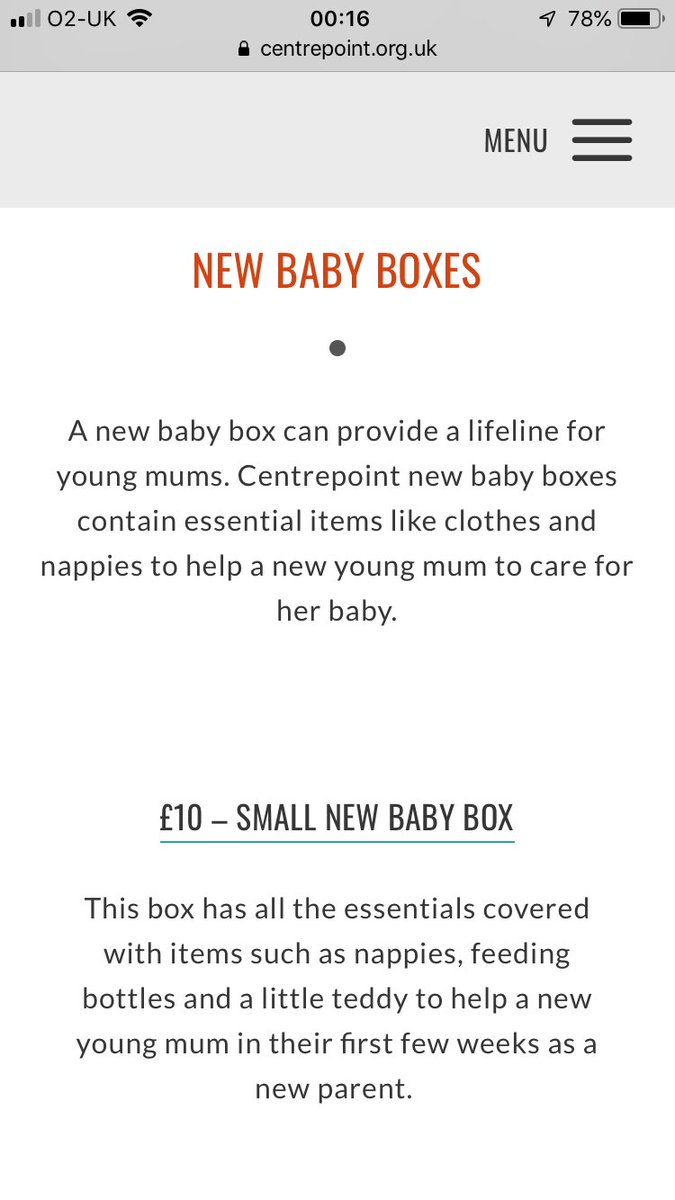 thursdaythinkin's tweet photo. @centrepointuk #newbaby boxes are such a great idea -  I’d love to donate this to a pal who’s just had a little one instead of sending another gift her way. Any plans to make this a donation option year round? https://t.co/2B0DoCDZHh