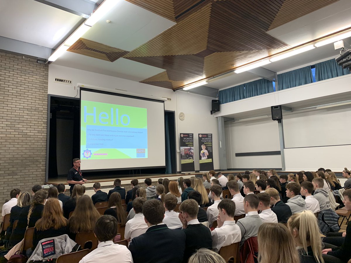 CSlowther's tweet photo. This morning we had @fire_scot speaking to all of our S5/6 students about the @AnthonyNolan register. Any interested students or staff will have the opportunity to sign up on Friday 6th December #RISE https://t.co/HVFghickrx