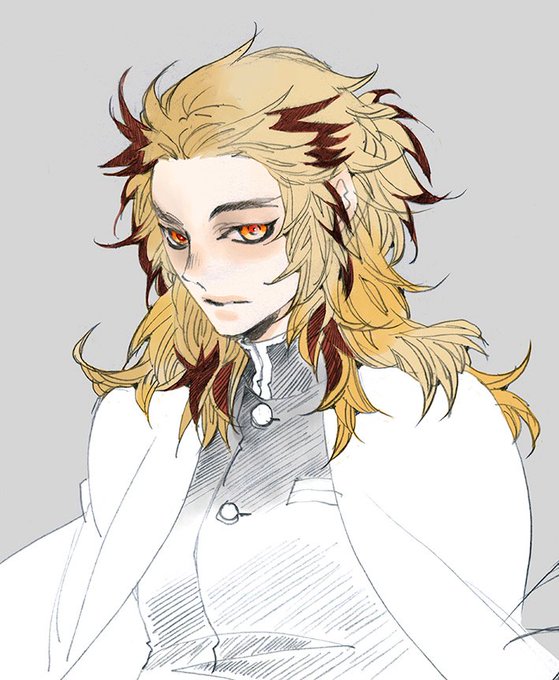 ミヅキさんがTwitterに投稿した煉獄杏寿郎(鬼滅の刃)のイラスト。