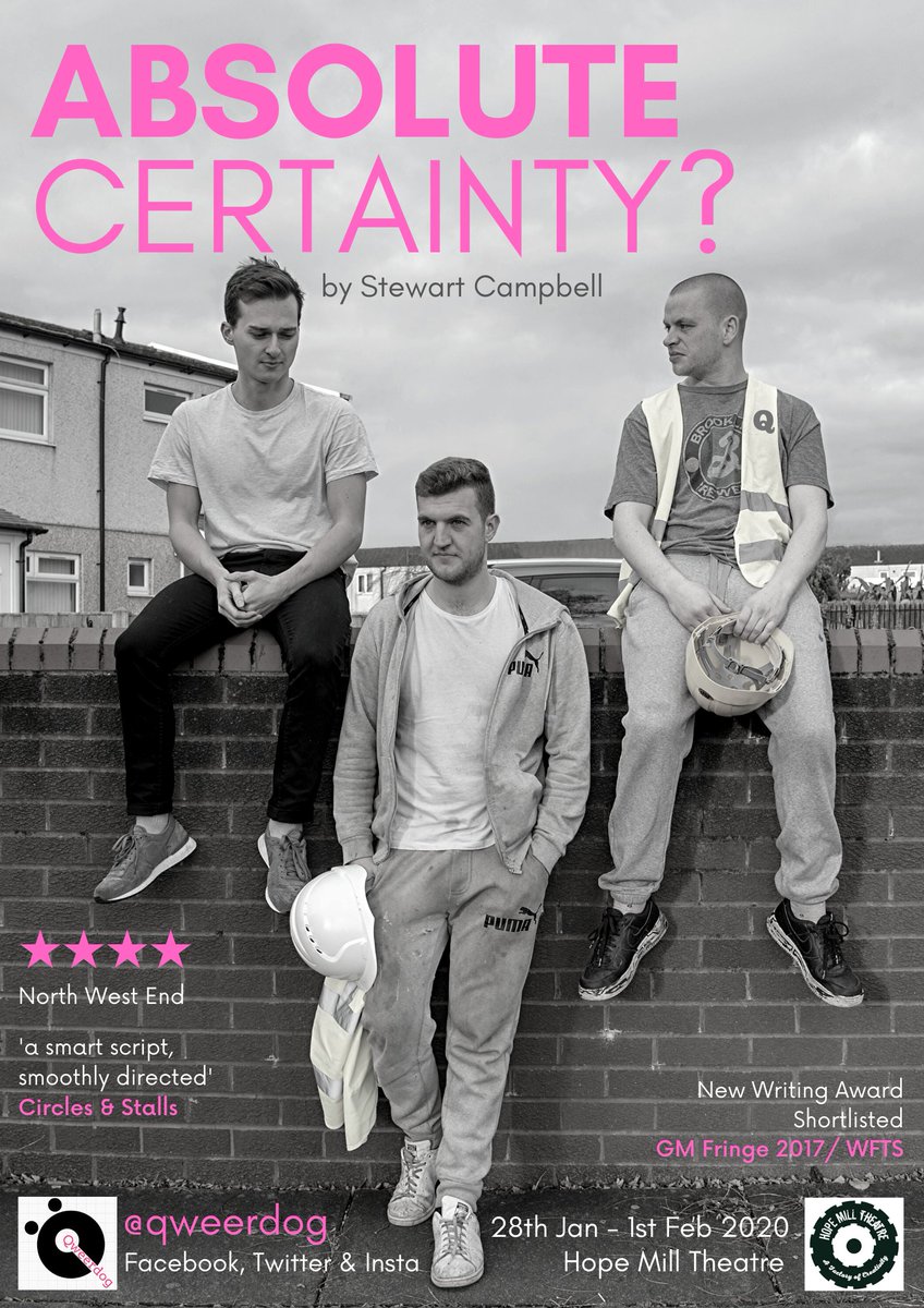 qweerdog's tweet photo. new poster alert!

Absolute Certainty? coming to Hope Mill Theatre in January 2020. Tickets available now ⬇️

https://t.co/jPyb4MPRBq

#AbsoluteCertainty2020 #TurnOnFest #EndHomophobia
@hopemilltheatr1 @TurnOnFestMCR https://t.co/wOHU5WZq9Z