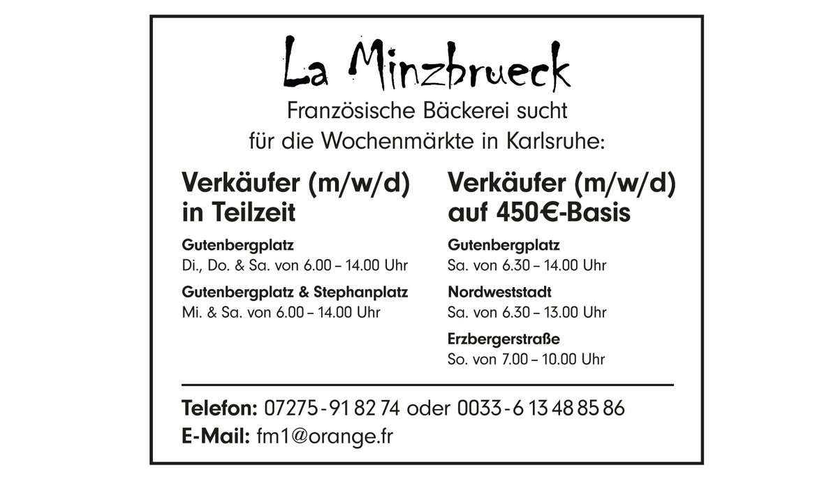 #anzeige #job #stellenanzeige #stellenmarkt #stellenangebot #karlsruhe #gutenbergplatz #gutenbergplatzkarlsruhe #verkäufer #fächernews