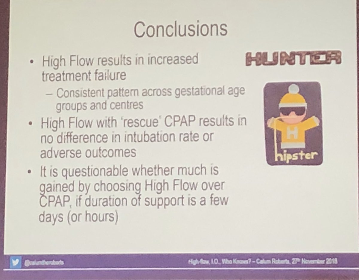 EBNEO's tweet photo. #teamHighFlow versus #teamCPAP continues at #NeonatalUpdate2019 with Young Investigator award winner @calumtheroberts and some new twists and turns - including @neonataldoc et al. https://t.co/vpTw3Z3J9j