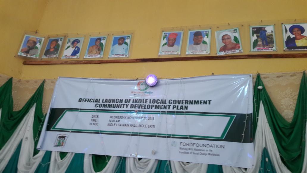 reclaimnaija's tweet image. Launching of the Ikole Local Government Community Development Plan happening now. Thank you .@FordFoundation .@EvaKouka for making this possible. #sustainabledevelopment #Ekiti #ParticipatoryGovernance .@ojmagic .@opengovpart .@OpenBudgets .@kfayemi .@ekitistategov .@NgoziIwere