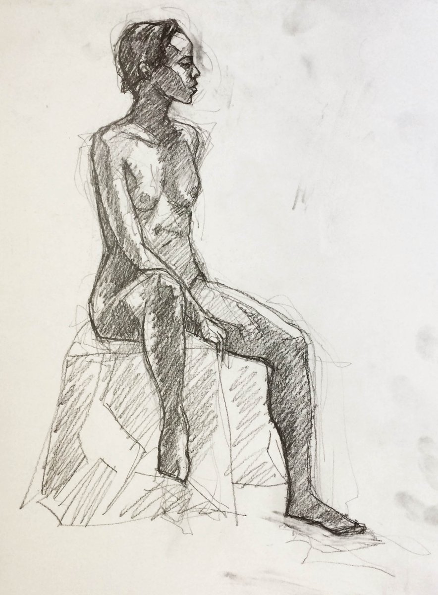 Emilyne at a recent Tanner Street life drawing session. @WeAreUglyDuck #Pencildrawing #Sketching #figurative