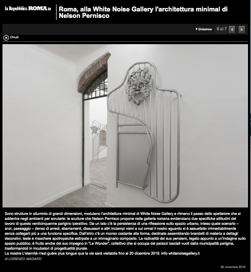 wn_gallery's tweet photo. Grazie @repubblica!
https://t.co/iaJSao0Dq6
#NelsonPernisco fino al 11.01.2020 https://t.co/OI113kx20p