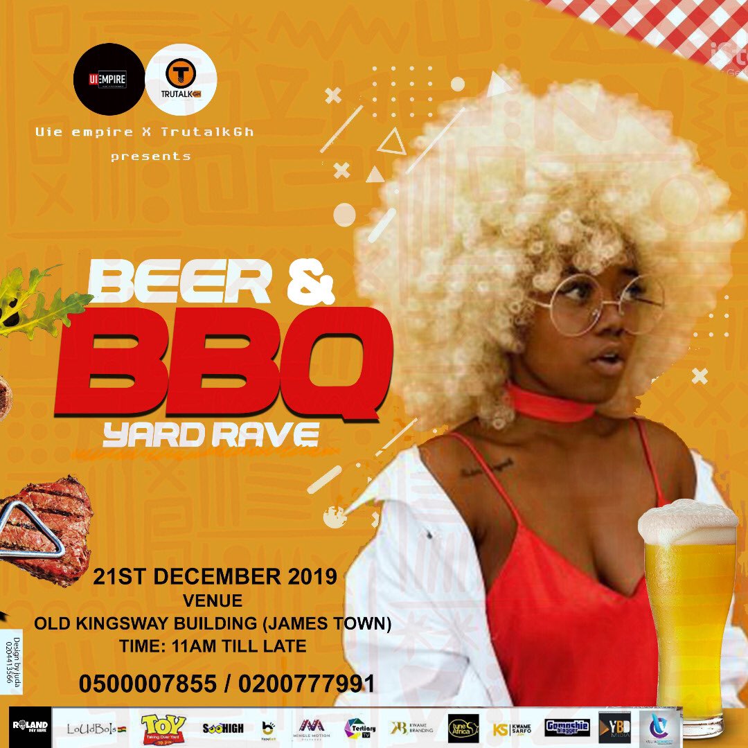 selfmadehype's tweet photo. Did u know Beer flushes out toxins from the body??

Beer&amp;BBQ Yard Rave 
21st December 2019
#BeerAndBBQ
@uie_empire @trutalkGh
PS: @ParadisePac1 https://t.co/g3wlHBy82U