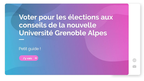 Hauteurs_UGA's tweet photo. 📢[ÉLECTIONS] Les élections de vos représentants aux conseils centraux de la nouvelle Université Grenoble Alpes approchent !

⚠️ Personnel, étudiant.e, doctorant.e.. Comment voter et quand ?

📕 Consultez le tutoriel des élections qui vous guide pas à pas: https://t.co/eg7UpQKv8d https://t.co/Gk4v3R9mj5