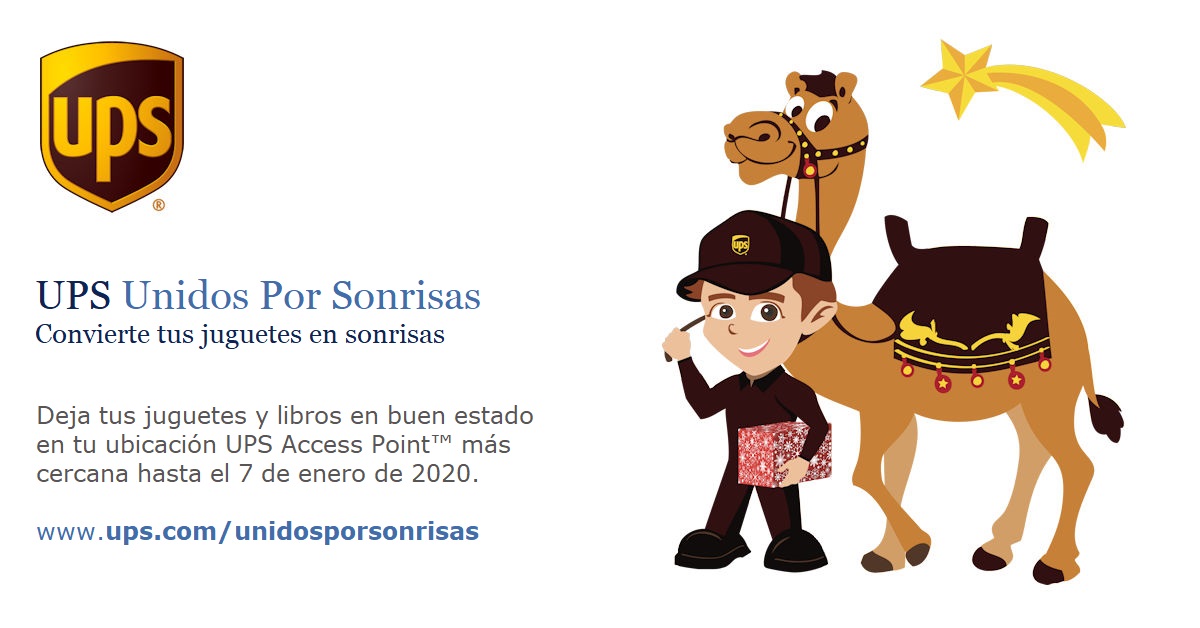 UPS_ES's tweet image. Por 5º año llega la campaña solidaria de recogida de juguetes #UnidosPorSonrisas 😃
Puedes donar tus #juguetes en los #UPSAccessPoint habilitados en Barcelona, Bilbao, Madrid, Oviedo, Sevilla, Valencia y Vitoria. Localiza tu punto más cercano en: ups.com/unidosporsonri… 👩‍👦‍👦🧸📚