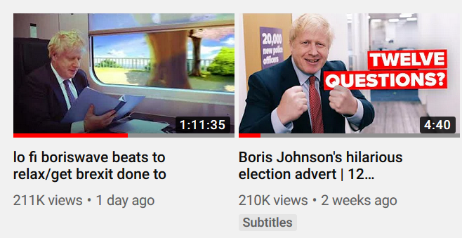 Chris Stokel Walker On Twitter Boris Johnson S Lofi Video Has Just Overtaken His 12 Questions Election Advert In Just Over A Day Which Makes It Massive Read My Story For Newstatesman About