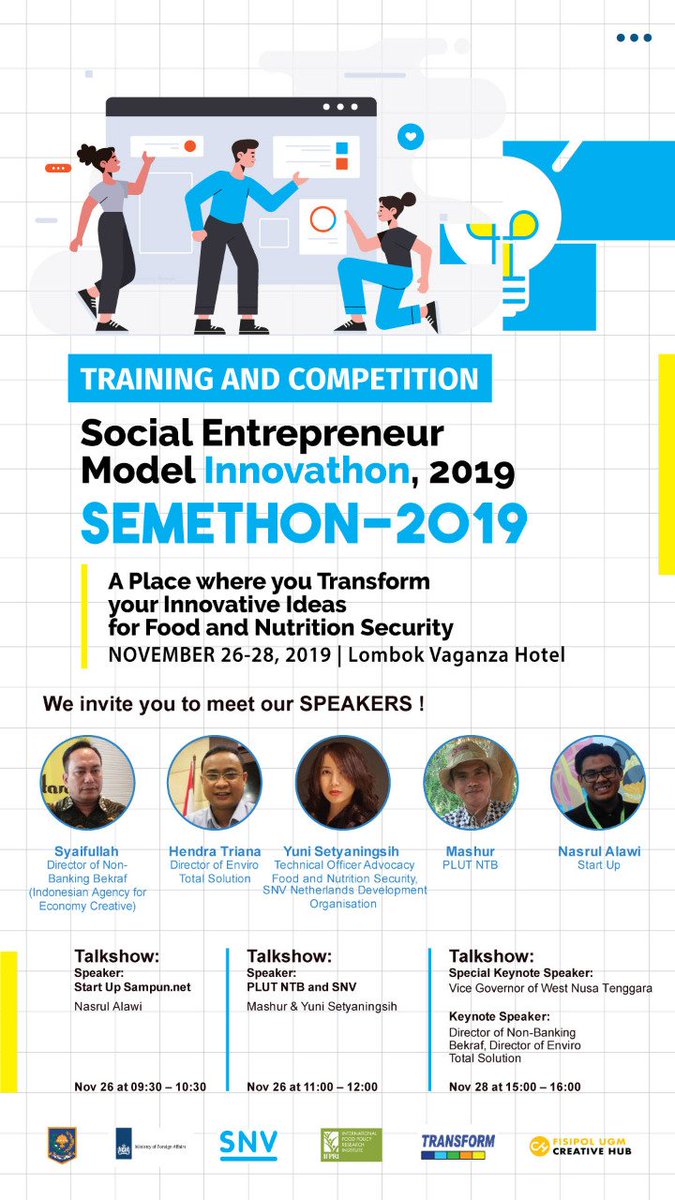 TransformNTB's tweet photo. Talkshow Social Entrepreneur Model Innovathon 2019
@SNVIndonesia
#V4CP #KemenkesRI #setwapres #TP2AK #NTB #Alphacsoft #PLUT NTB #itsmartenviro #bekraf #stunting https://t.co/DwMfVluEHM