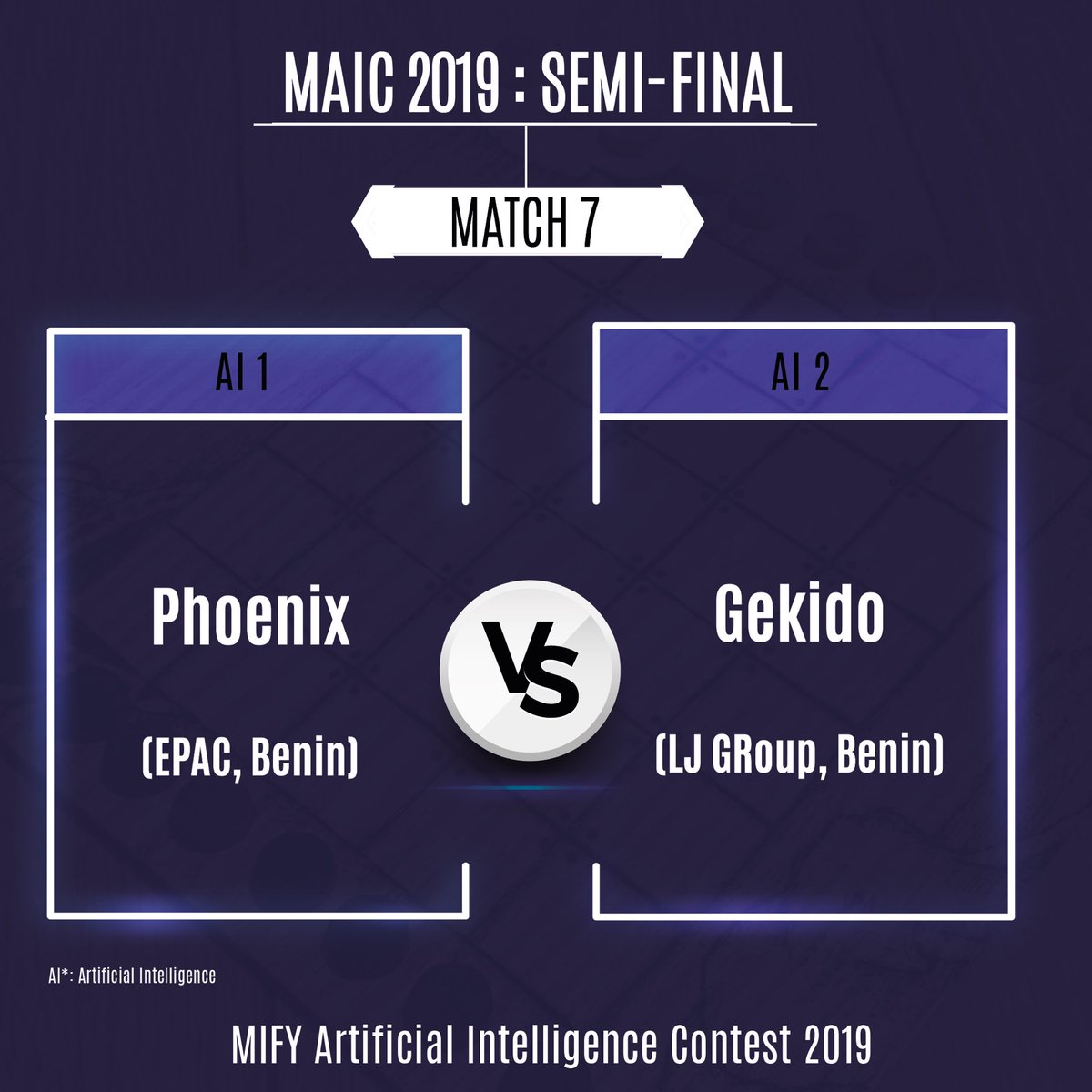 mifyai's tweet photo. Les affiches de la demi-finale du MAIC 2019 sont désormais connues.
Prenez le rendez-vous pour le samedi 7 décembre 2019 😎
#MAIC19
#MIFY
#AAAI
#BeninChapter
#AI
#IA-Benin @AfricaDesignSch @IrokoFablab @EpitechBenin https://t.co/iK4k2RebvJ