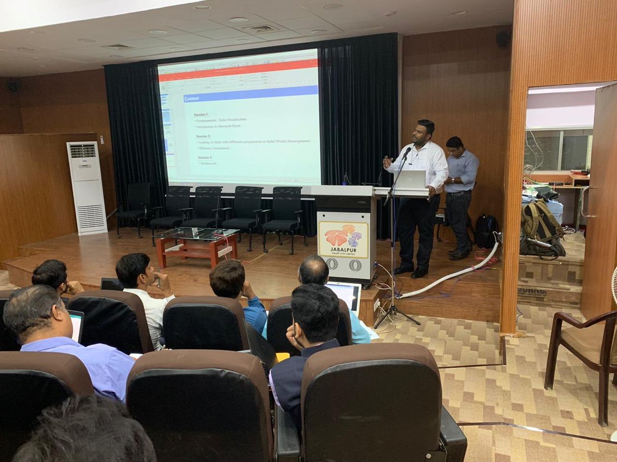 NIUA_India's tweet photo. Under the Capacity Building for Smart Data and Inclusive Cities project at NIUA, today the team is conducting a Training on data Visualisation in Jabalpur

#SDIC #Inclusivecities #SmartData #InclusiveNovember https://t.co/0JpdvVS0MR
