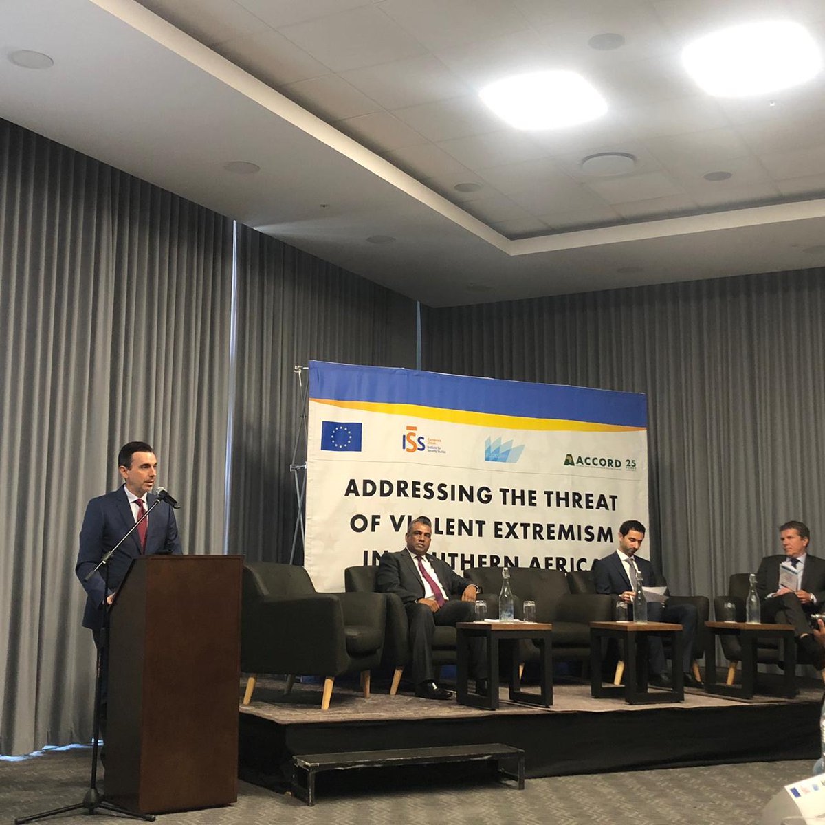 ACCORD_online's tweet photo. Looking forward the insights and discussions today around addressing the threat of Violent Extremism in Southern Africa. An important seminar in partnership with @EU_ISS and @EU_Commission #ForeignPolicyInstruments @HardemanHildeML @eu_eeas https://t.co/jtE4J4cHCC