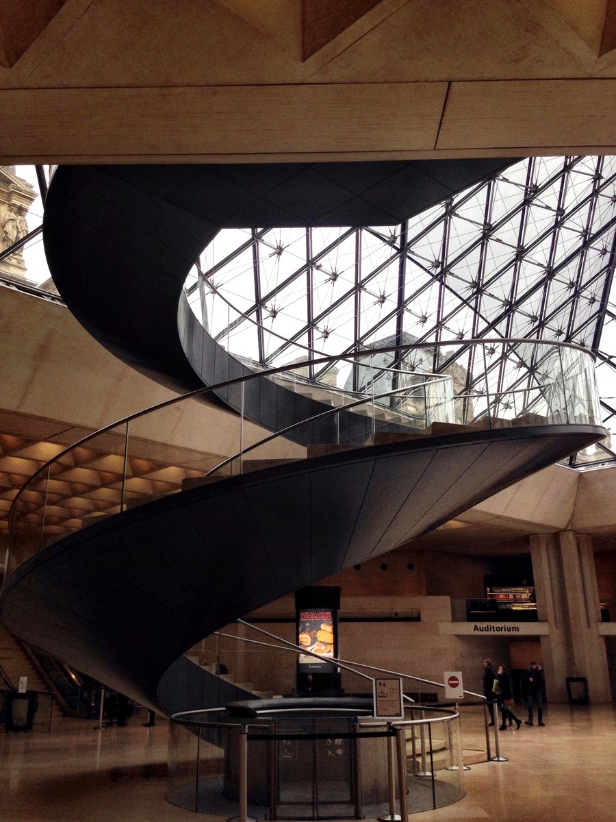 focusonparis's tweet photo. Falling in Louvre: grand #staircase inside the #Louvre Museum spirals beneath #IMPei's once controversial Pyramid. #pyramiddulouvre #architecture #art #photography #museumsofparis https://t.co/fVjudwvnHj https://t.co/kUwsaC6B9x