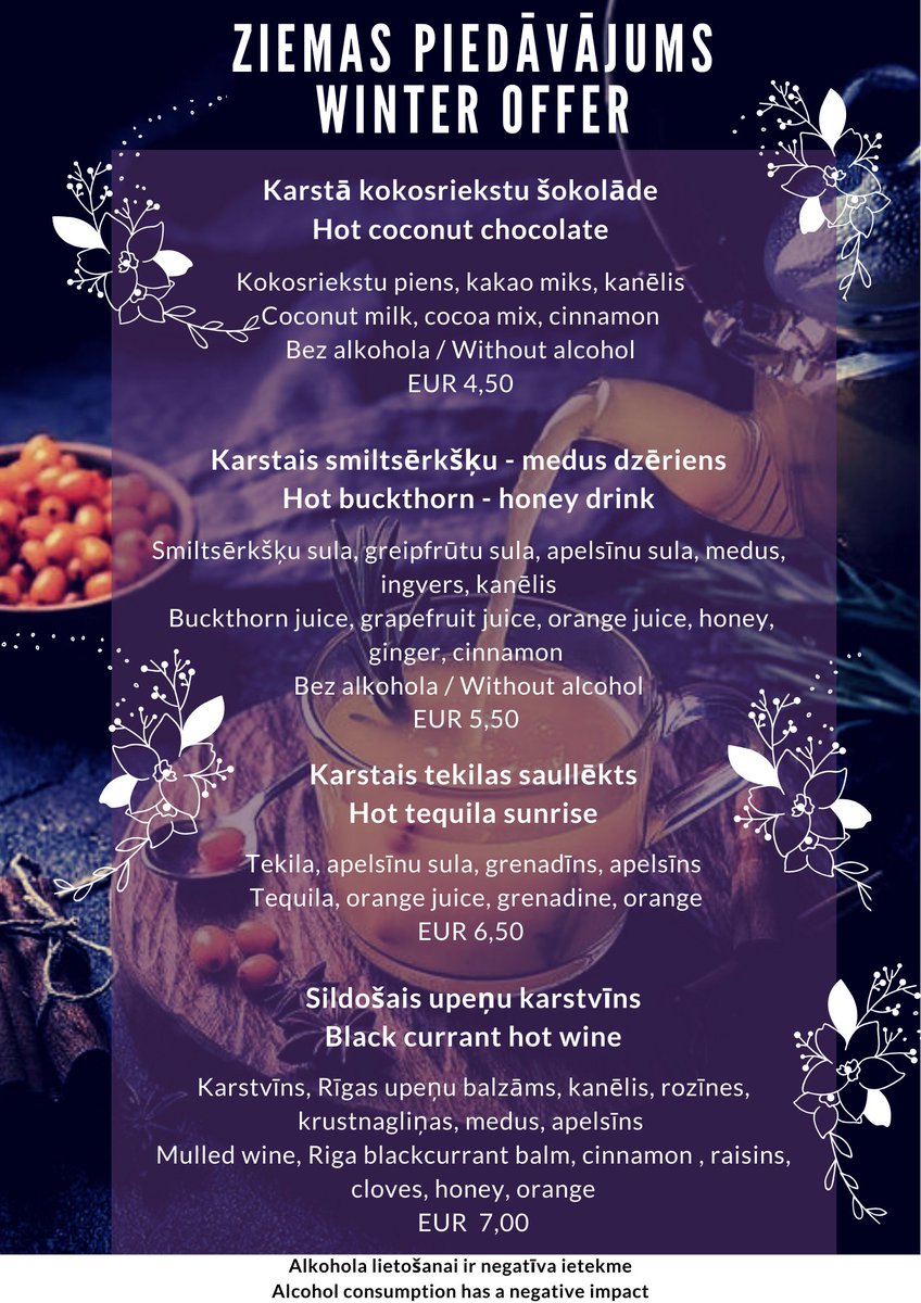 Winter is coming and as Avalon Hotel &amp; Conferences cares about your comfort, we have made special hot drink choice in our hotel Lobby bar!

SPECIAL DRINK CHOICE FOR WINTER TIME

Stay warm in winter!
hotelavalon.eu