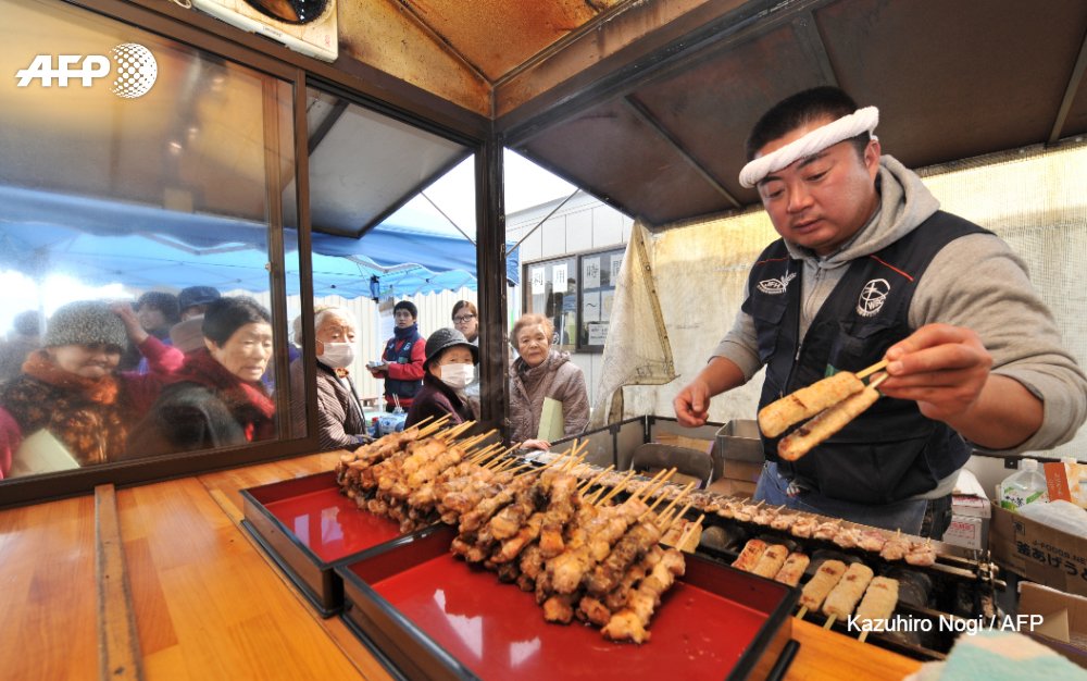 AFP's tweet photo. Japanese chicken yakitori kebabs, one of the country's most-loved fast foods, will soon be making an appearance in orbit after Japan's space agency cleared them for astronaut meals https://t.co/z57V7DAZL8 https://t.co/A7374iEVRr