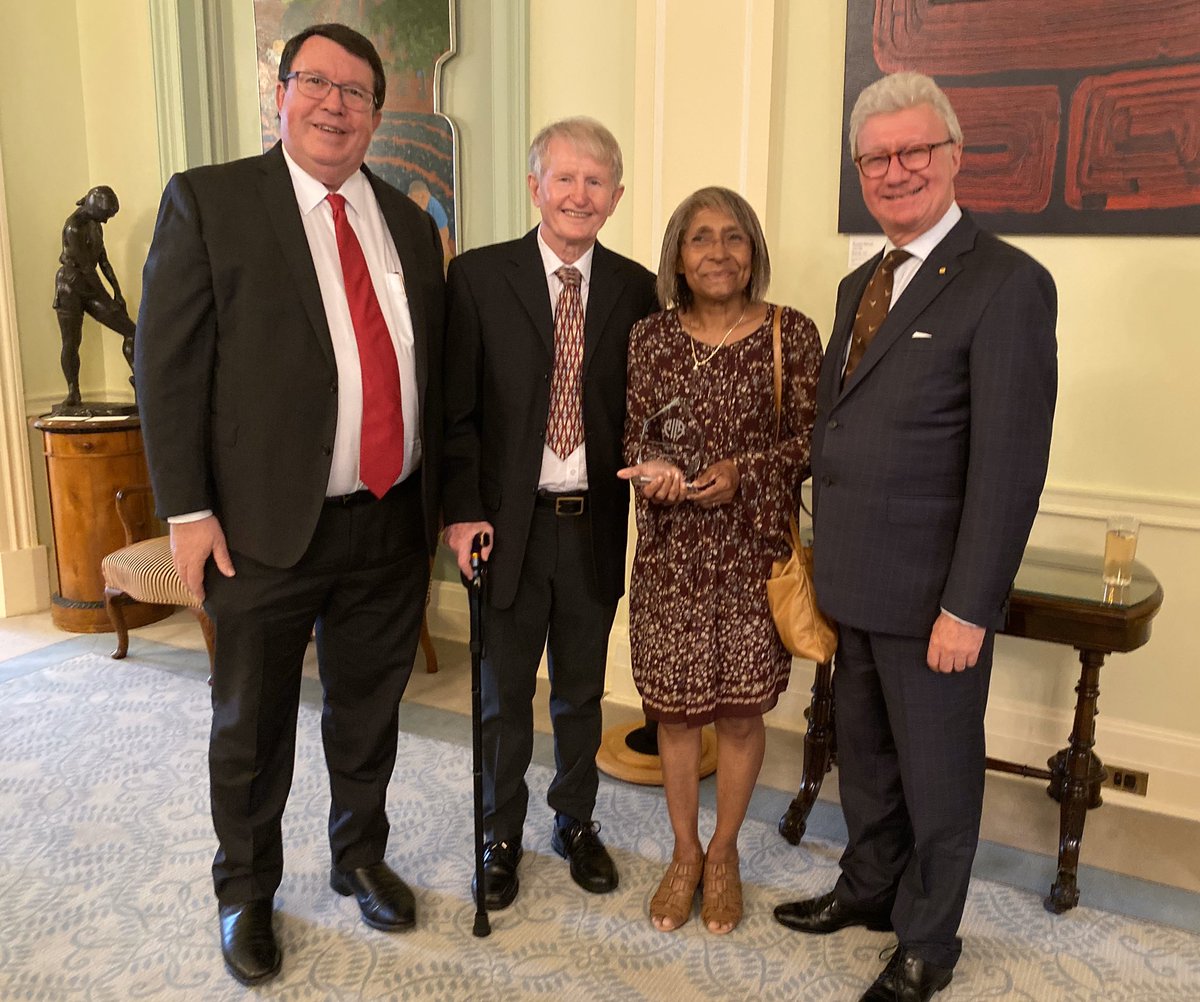 The Governor and Mrs de Jersey hosted a reception for the Australian Institute of International Affairs, and presented awards and scholarships to individuals who promote the importance of international relations in the life of our State @AIIA_Qld