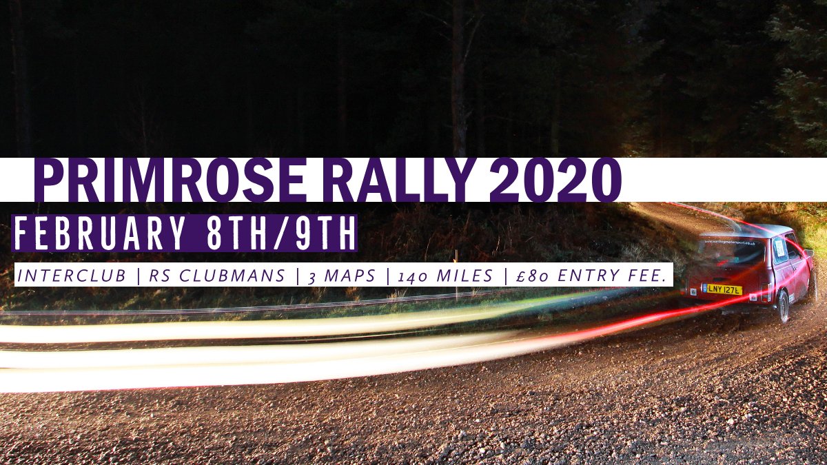 southhamsmc's tweet photo. Primrose rally 2020 is go...

Entires are now open for next February's event.

🚗£80 ENTRY FEE 
🚗140 miles
🚗3 maps
🚗 4x4 &amp; turbo cars allowed
🚗 Free entries to be won. 
🚗 No whites or private land. 

Enter here:
https://t.co/CLuKYEkSMW
More info here:
https://t.co/nqR1wtXVpR https://t.co/DsdF8V5WQm