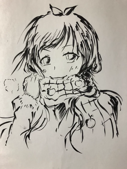 @Naoki_Ch 
マフラー あかりんご で何となく描いちゃった 