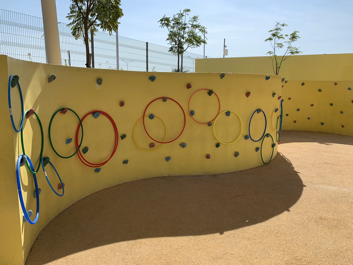 BenShields2's tweet photo. FS2 pupils exploring the climbing wall in PE today and then they hung their hoops on the wall to create throwing targets!! Amazing what happens in lessons when you step back! #prepreppe #primarype #physicalliteracy #FUNdamentals https://t.co/bjIRD75zpp