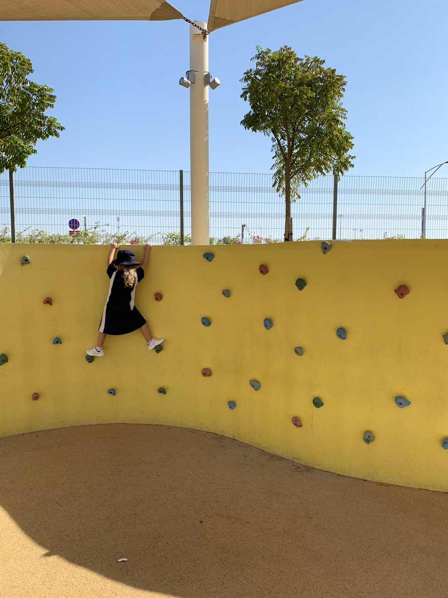 BenShields2's tweet photo. FS2 pupils exploring the climbing wall in PE today and then they hung their hoops on the wall to create throwing targets!! Amazing what happens in lessons when you step back! #prepreppe #primarype #physicalliteracy #FUNdamentals https://t.co/bjIRD75zpp