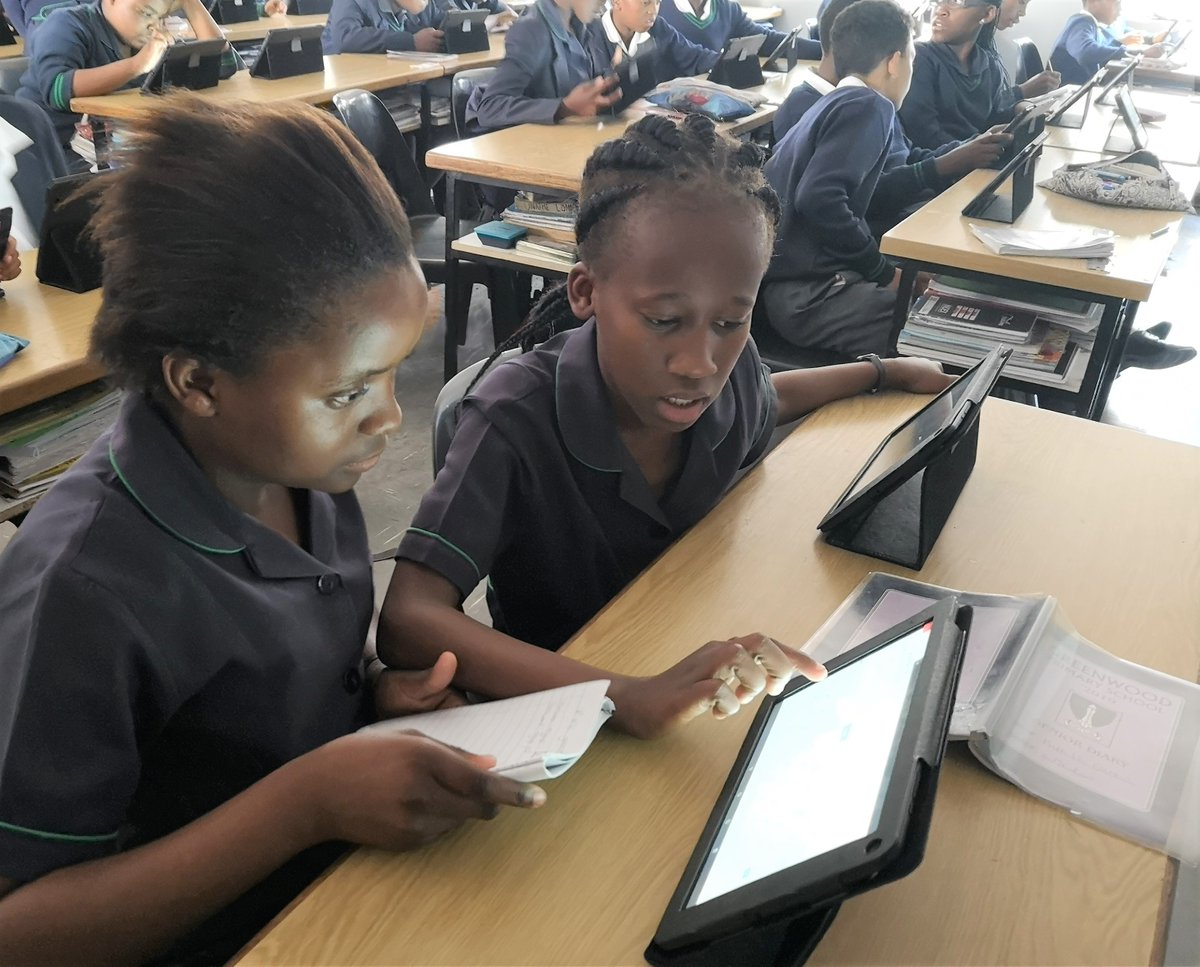 GreenShootsEdu's tweet photo. Learners at Greenwood Primary in the Eastern Cape completing their weekly Maths activities online! #yearofthelearner #qualityeducationforall #MCO #edtech #maths @ECDOEZA https://t.co/OQ4sCzFuXX