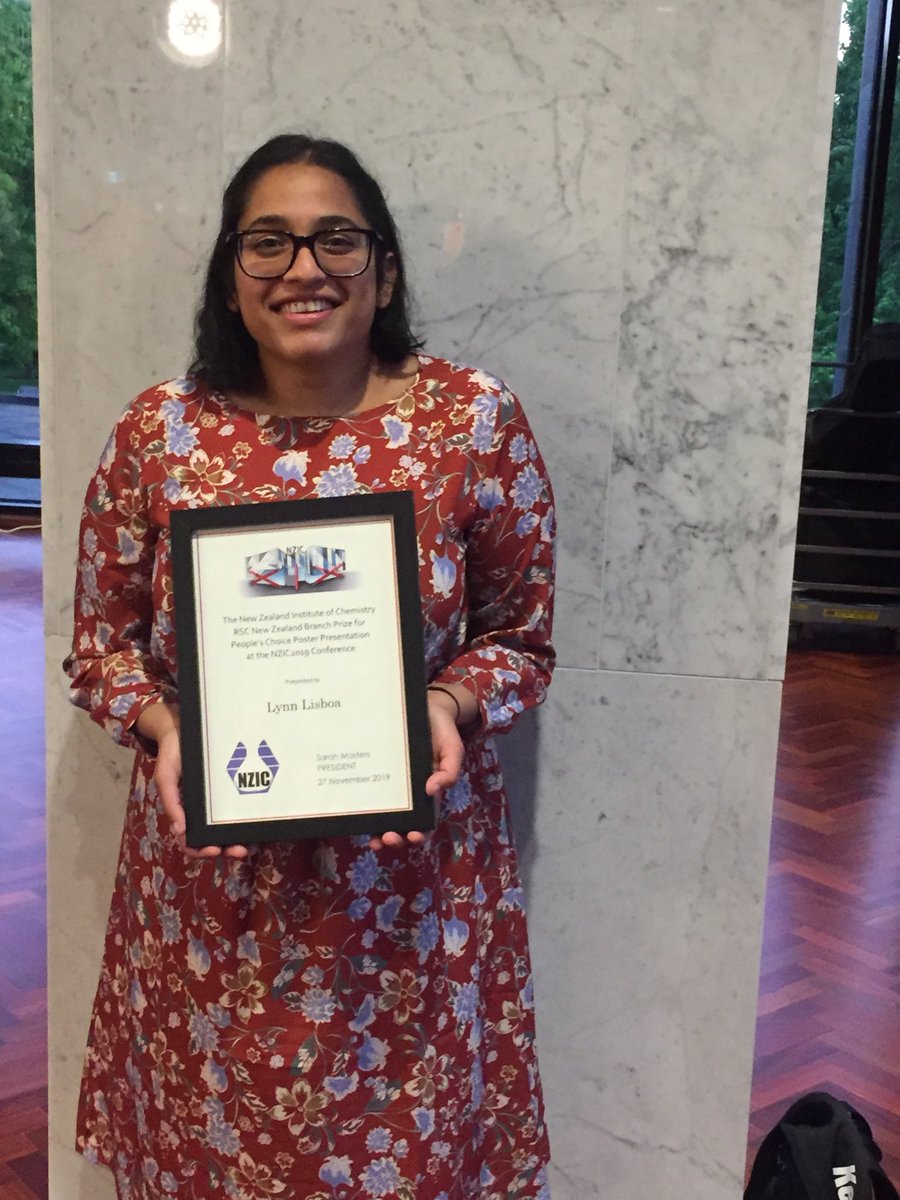 CrowleyGroup's tweet photo. Well done to Lynn Lisboa of the @CrowleyGroup who won the people’s choice poster award #NZIC2019 ⁦@_NZIC⁩ ⁦@otago⁩ https://t.co/9Js1IF1PWN
