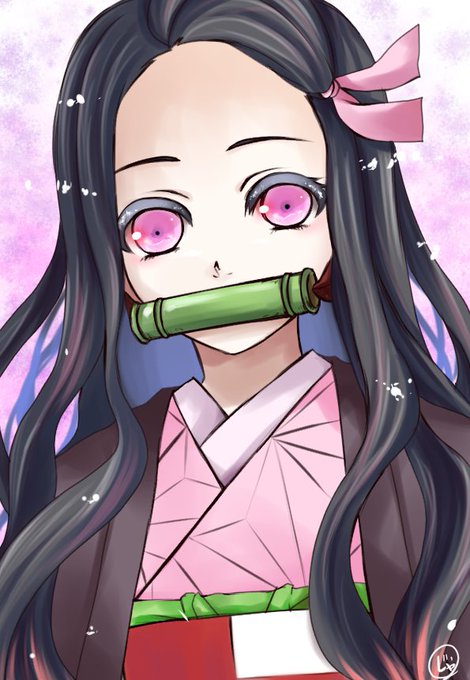 じゃったるさんがTwitterに投稿した竈門禰豆子(鬼滅の刃)のイラスト。