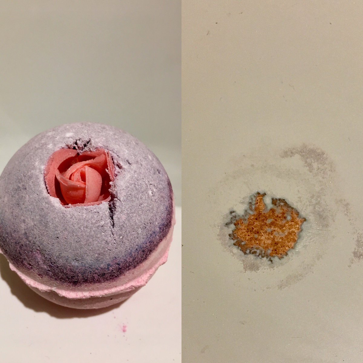 <a href="/LushLtd/">LUSH UK</a> what is in your #bathbomb I’m furious at the state it’s left my beautiful cabinet in! Was only on it for display a couple of days! 😡 #mortified