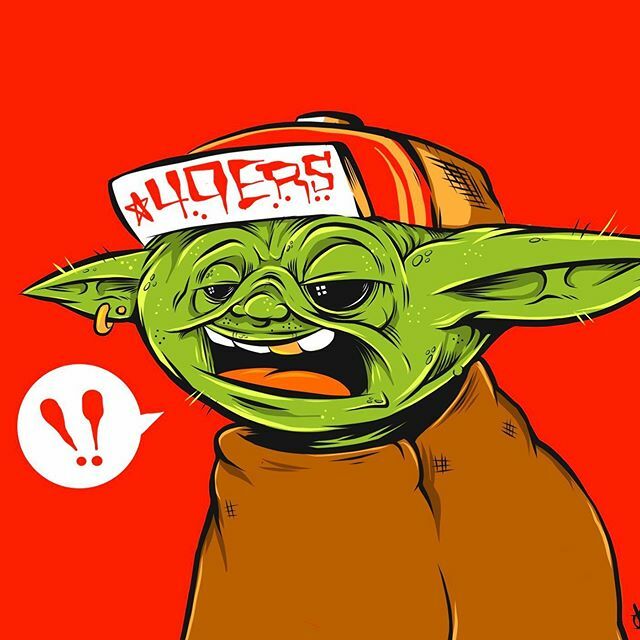 scottlakey_'s tweet image. Bang Bang Niner Gang 💥💥 #49ers #babyyoda #forceisstrongwiththisone #yayarea #e40 #dabay #doveone #toons #lakey