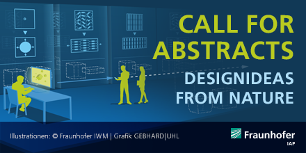 FraunhoferIAP's tweet image. Call for Abstracts | International conference on #ProgrammableMaterials | April 2020 | Berlin 

Submit your contributions on #designideas from #nature
until Dec 6th: s.fhg.de/x6S

#ProgMatCon2020 #designideas #naturedesign #learnfromnature  #natureinspired #biomimikry