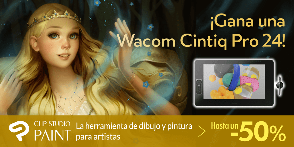 ¡Gana una Wacom Cintiq Pro 24!
¡Sigue la cuenta oficial de CLIP STUDIO PAINT y retuitea nuestro tuit del concurso para entrar en el sorteo de una Wacom Cintiq Pro 24!
Encontrarás las bases del concurso y las condiciones de participación aquí:
clipstudio.net/promotion/give…