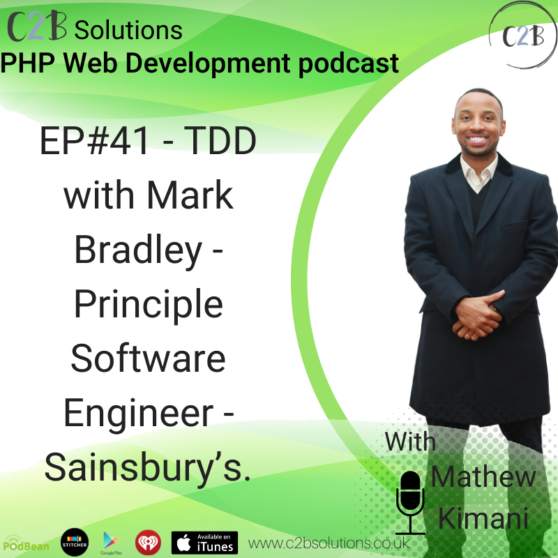 C2Bsolutionsuk's tweet photo. Listen to Episode 41 of our PHP Podcast with @mattkimani This episode is about TDD with Mark Bradley - Principle Software Engineer - Sainsbury’s. Tune in here -> https://t.co/JIsjugWMI6
#PHP #PHPpodcast #WebDeveloper #WebDeveloperPodcast #C2BPodcast #C2BPHPpodcast https://t.co/7j8S2Ugwbh