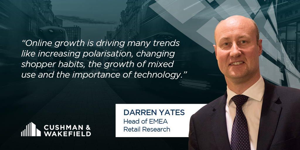 Missed Darren Yates, Head of EMEA Retail Research, discussing online growth and trends in our Main Streets webinar? 

👉 Catch up here: cushwk.co/34ws44l 

#MainStreets19 #CW_MAPIC
